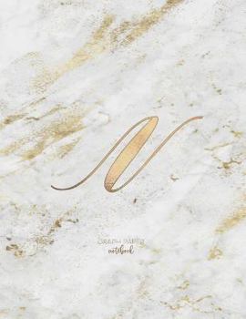 Paperback Graph Paper Notebook: Marble Elegant Gold Monogram Letter N Grid and Quad Rule (8.5x11) Composition Notebook for Students Book