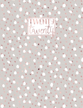 2020: A4 Diary Week on 2 Pages to View WO2P Journal | Horizontal Weekly Planner | Rose Gold Foil Grey & White Polka Dots (A4 2020 Weekly Diaries)