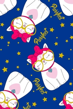Super Cute Kawaii Purrfect Cats with Glasses, Bow, and Hearts Notebook: A notepad perfect for creative writing, note taking, doodling, and more!
