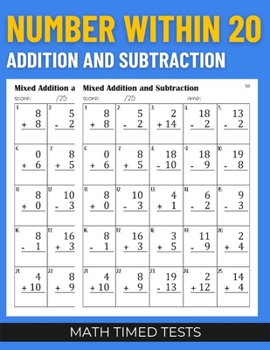 Paperback Math Timed Tests: Number within 20 Addition and Subtraction Book