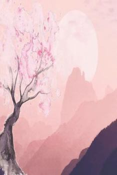 Notes: Lined Notebook 120 Pages (6 X 9 Inches) Ruled Writing Journal with a Watercolor Painting of a Japanese Landscape with Majestic Mountains and Blooming Cherry Blossom Tree Cover