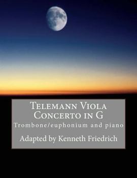 Paperback Telemann Viola Concerto in G - trombone/euphonium version Book