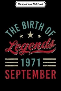 Composition Notebook: Vintage The Birth Of Legends 1971 September Virgo Libra Journal/Notebook Blank Lined Ruled 6x9 100 Pages