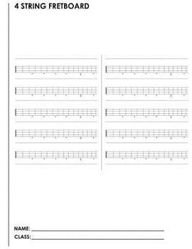 Paperback 4 String Fretboard: A Student Manuscript Notebook From Fusello Publishing Book