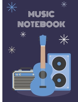 Paperback Music Notebook: Wide Staff Notebook For Kids 8.5 x 11 100 Sheets Book