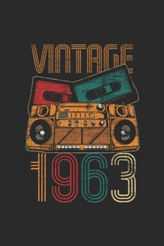 Paperback Vintage 1963: Dotted Bullet Grid Notebook - Journal for Birthday Gift Idea Book