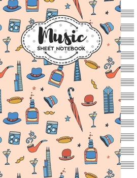 Paperback Music Sheet Notebook: Blank Staff Manuscript Paper with Chicago Themed Cover Design Book