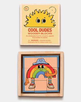 Cool Dudes Art Blocks - 25 Piece Wooden Puzzle Set for Kids