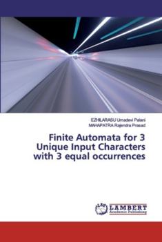 Paperback Finite Automata for 3 Unique Input Characters with 3 equal occurrences Book