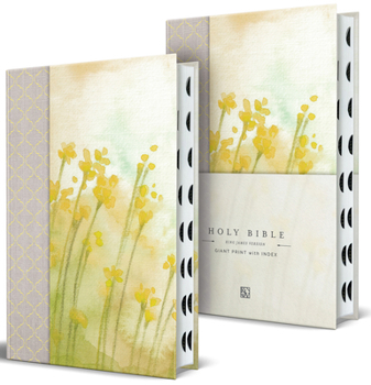 Hardcover KJV Holy Bible, Giant Print Large Format, Hardcover Yellow with Flowers with Ribbon Marker, Red Letter, and Thumb Index Book