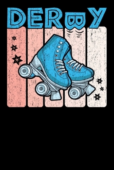 Roller Derby Notebook: Cool & Funky Roller Girl Derby Notebook - Bright Sky Blue & Peach Pink