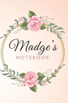 MADGE'S Customized Floral Notebook / Journal 6x9 Ruled Lined 120 Pages School Degree Student Graduation university: MADGE'S Personalized Name With ... pad blotter birthday gift business office