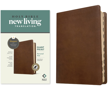 Imitation Leather NLT Personal Size Giant Print Bible, Filament Enabled Edition (Red Letter, Leatherlike, Rustic Brown, Indexed) [Large Print] Book
