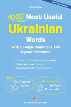 Paperback 1000 Most Useful Ukrainian Words: With Example Sentences And Digital Flashcards Book