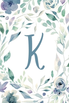 K: Light Purple Floral 6”x9” Lined Notebook (Light Purple Floral 6”x9” Alphabet Series - Letter K)
