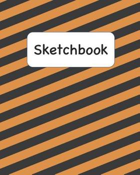 Paperback Sketchbook: Black and Orange Construction Stripe Sketchbook for Adults and Kids of All Ages Book