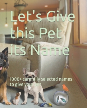 Paperback Let's Give this Pet its Name: 1000+ carefully selected names to give your pet Book