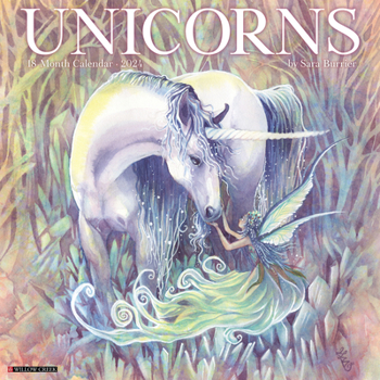 Calendar Unicorns by Sara Burrier (Art) 2024 12 X 12 Wall Calendar Book