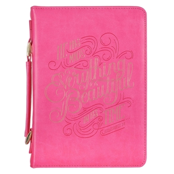 Misc. Supplies Bible Cover Large Pink Everything Beautiful Ecclesiastes 3:11 Book