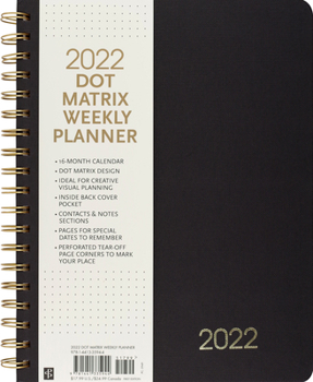 Hardcover 2022 Dot Matrix Weekly Planner (16-Month Calendar) Book