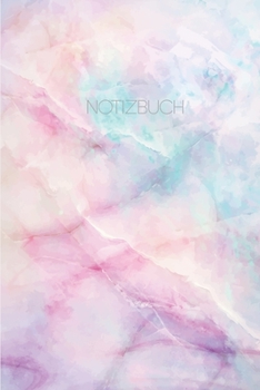 Notizbuch: Blanko  Journal A5 Liniert Marble Rose Blue Pattern (German Edition)