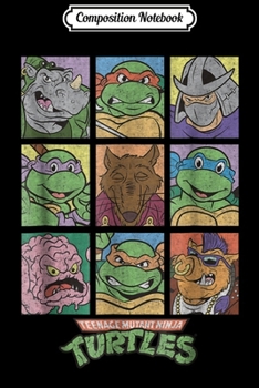 Paperback Composition Notebook: Retro TMNT Villains & Heroes Grid Journal/Notebook Blank Lined Ruled 6x9 100 Pages Book