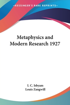 Paperback Metaphysics and Modern Research 1927 Book
