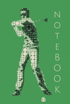 Green Golf Pixel Notebook: Notepad Journal: College Ruled 6 x 9 in, 120 lined page notebook for work school college (kids, girls, boys, children) Sport Golf Tee Driver Clubs Irons Par Accessories