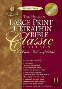 Holman Bible Ultra Thin Reference: Holman Christian Standard, Black, Bonded Leather, Slide Tab