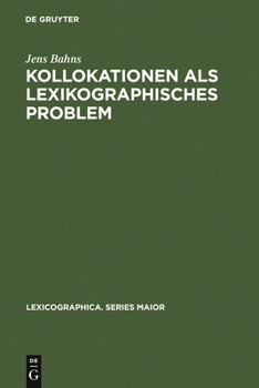 Hardcover Kollokationen als lexikographisches Problem [German] Book