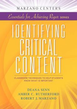 Paperback Identifying Critical Content Book