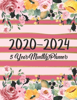 5 year monthly planner 2020-2024: 60 Months Calendar with Federal Holidays | Appointment Notebook | Agenda Schedule Organizer Logbook | Inspirational ... (2020-2024 5 Planner Flower Watercolor)