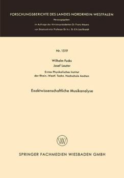 Paperback Exaktwissenschaftliche Musikanalyse [German] Book