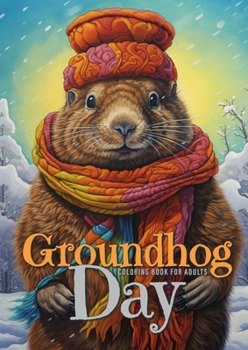 Paperback Groundhog Day Coloring Book for Adults: Groundhog Coloring Book for Adults Funny Animals Grayscale Coloring Book A4 Book