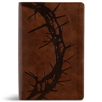 Imitation Leather CSB Large Print Personal Size Reference Bible, Easy-To-Read Optimal Type, Digital Study Edition, Brown Crown of Thorns Leathertouch Book