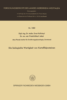 Paperback Die biologische Wertigkeit von Kartoffelproteinen [German] Book