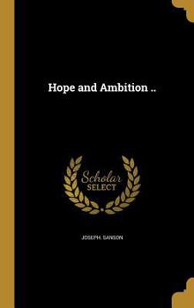 Hardcover Hope and Ambition .. Book