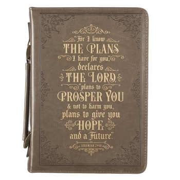 Misc. Supplies Bible Cover Large Taupe I Know the Plans Jeremiah. 29:11 Book