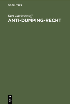 Hardcover Anti-Dumping-Recht [German] Book