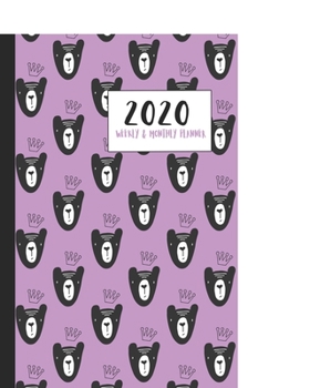 Paperback 2020 Monthly & Weekly Planner: Cute cartoon pink bear Scandi art themed diary planner. Jan - December 2020. Feature packed with goal and habit tracki Book