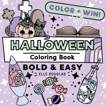 Paperback Halloween Bold & Easy Coloring Book Cute & Spooky: Simple Coloring Book for Kids, Teens & Adults Book