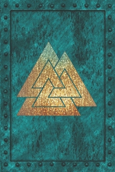 Paperback Valknut Symbol: Norse Valknut Triangle Symbol Of Odin. (Gold). On (faux) Iron Clad Notebook Cover. Book