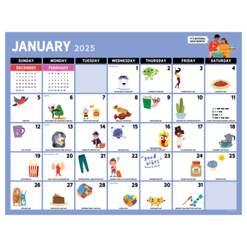 Calendar Cal 2025- Every Day's a Holiday Large Desk Pad Monthly Blotter Book