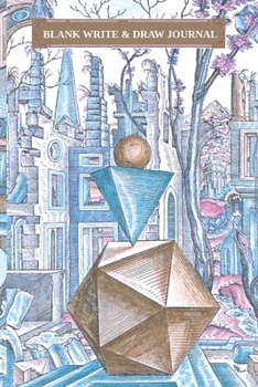 Paperback Turquoise Geometric Landscapes Blank Sketch and Write Journal: Notebook w/ Horizontal Lines and Drawing Space. Book