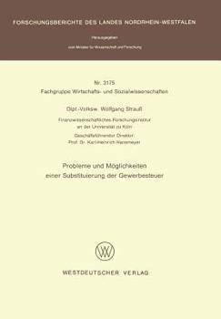 Paperback Probleme Und Möglichkeiten Einer Substituierung Der Gewerbesteuer [German] Book
