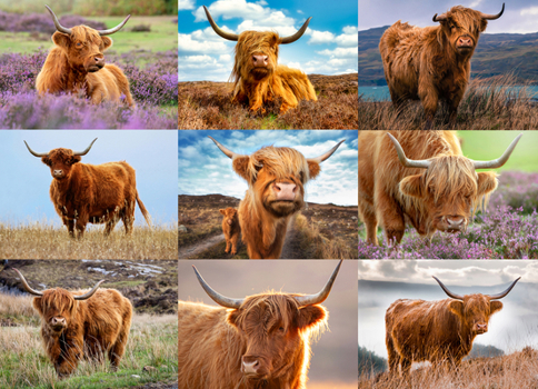 Misc. Highland Cows 1000-Piece Puzzle Book