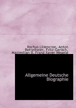Hardcover Allgemeine Deutsche Biographie Book