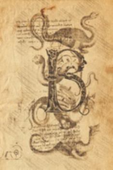 B: Classical Mythological Sea Serpents 6x9 Monogram Initial Lined Journal