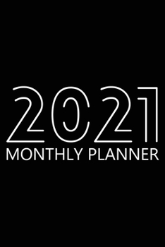 Paperback 2021 Monthly Planner: 12 Month Agenda for Men with Black Paper, Monthly Organizer Book for Activities and Appointments, 1 Year Calendar Note Book