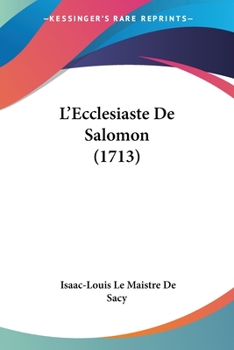 Paperback L'Ecclesiaste De Salomon (1713) [French] Book
